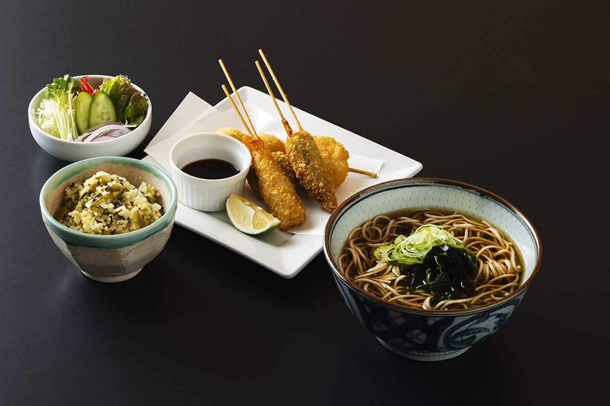 そば（かけ）串揚げセット